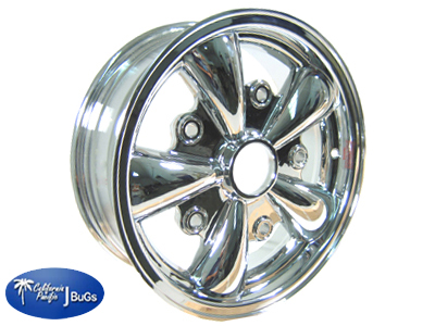 EMPI STYLE 5 SPOKE POLISHED WHEEL, FITS 5 LUG, 15 X 5.5
